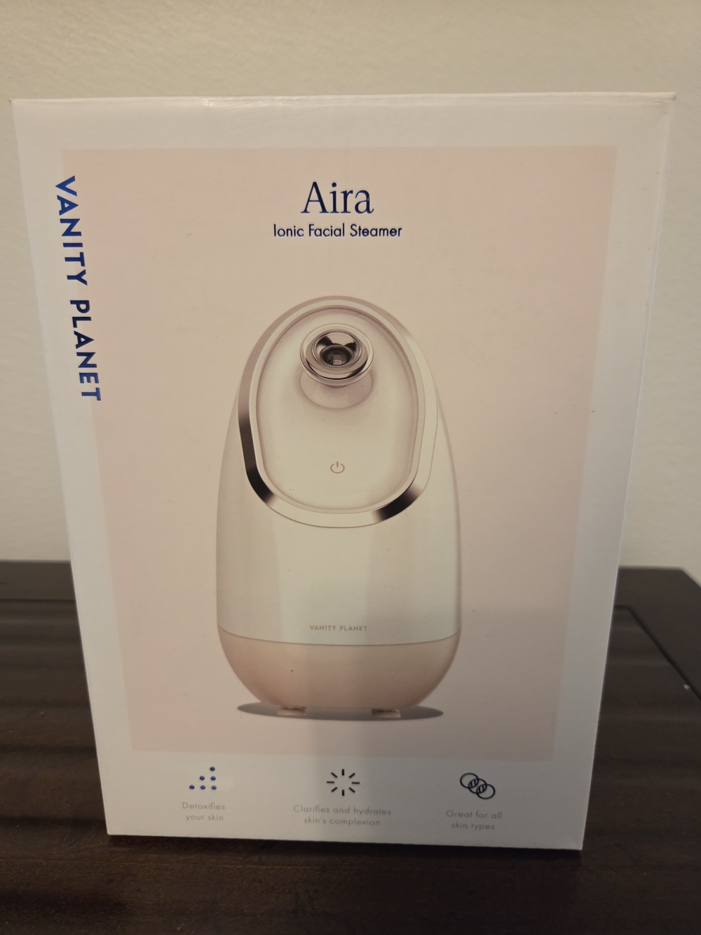 New, Vanity Planet, Aira Ionic Facial Steamer - White & Rose Gold